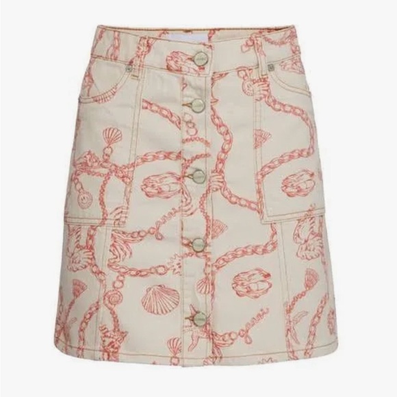 GANNI off-white mini skirt size XS